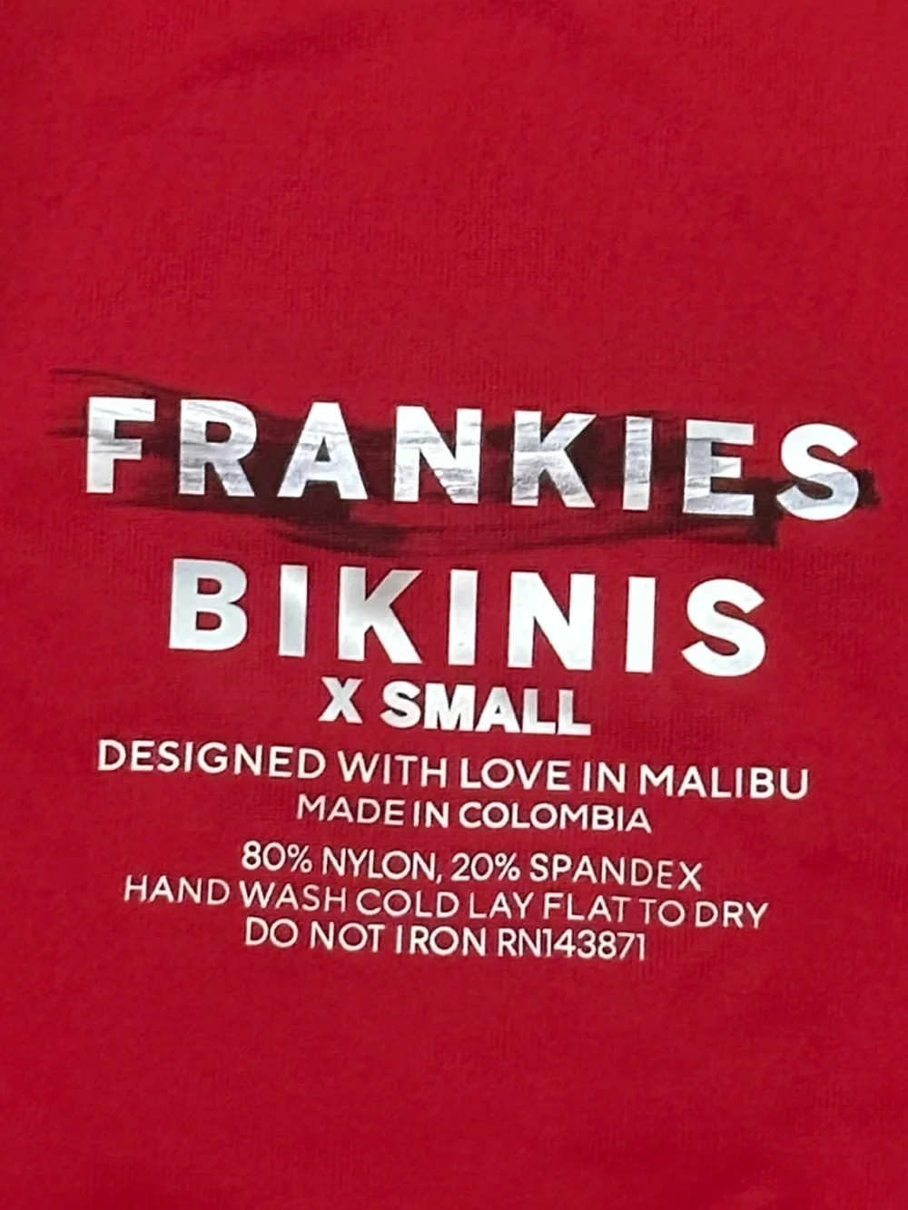 New! Frankie's Bikinis Dove Leopard Print Bikini Bottom Red Trim 38965